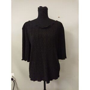 Connected Apparel Women's Black Blouse Size XL